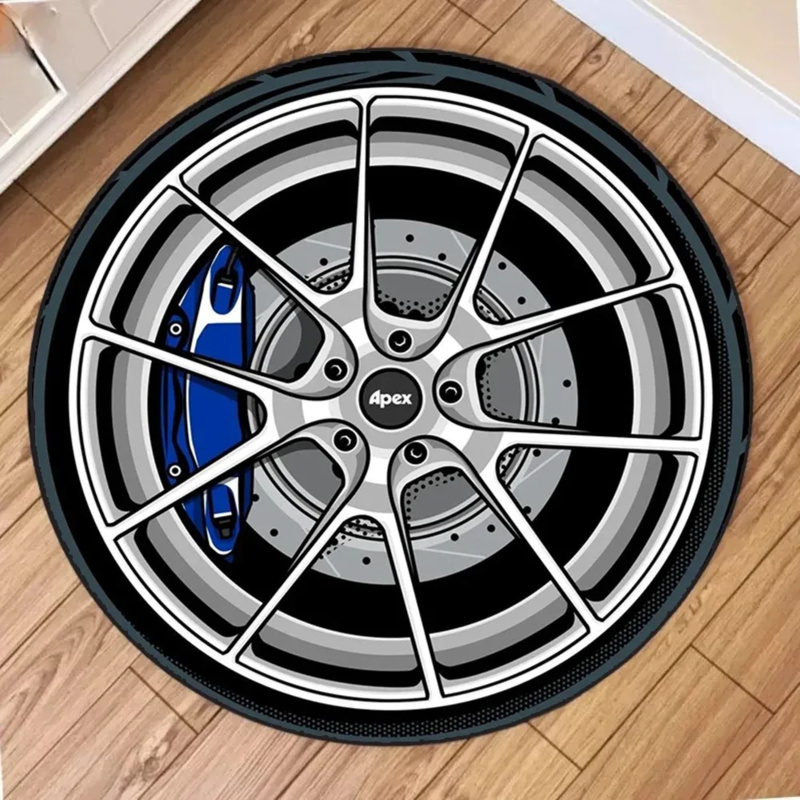 Lighting Mcqueen Bedroom Decor - Alfombra Redonda VIKAMA para Coche, Suave