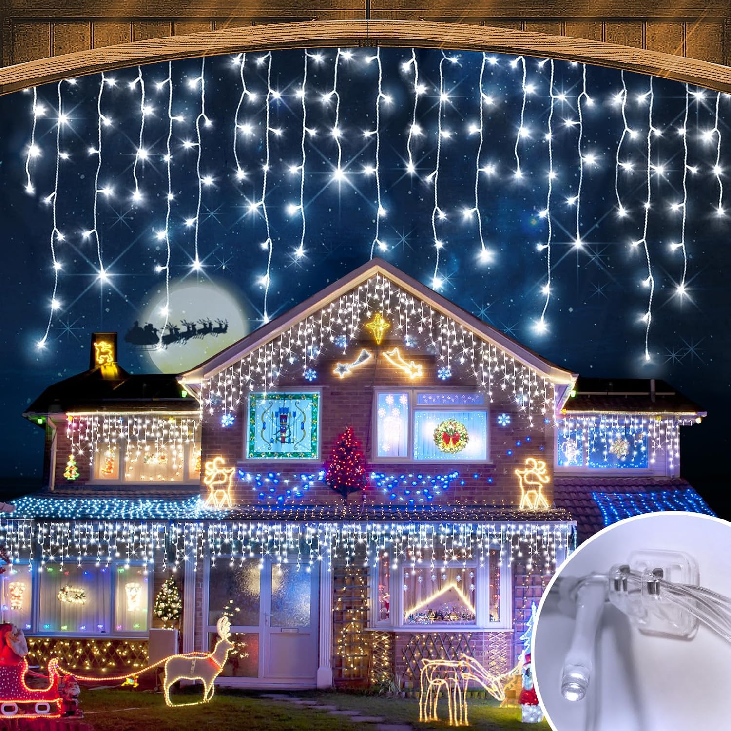 Lighting Christmas Decor - Guirnalda de luces navideñas para exteriores,
