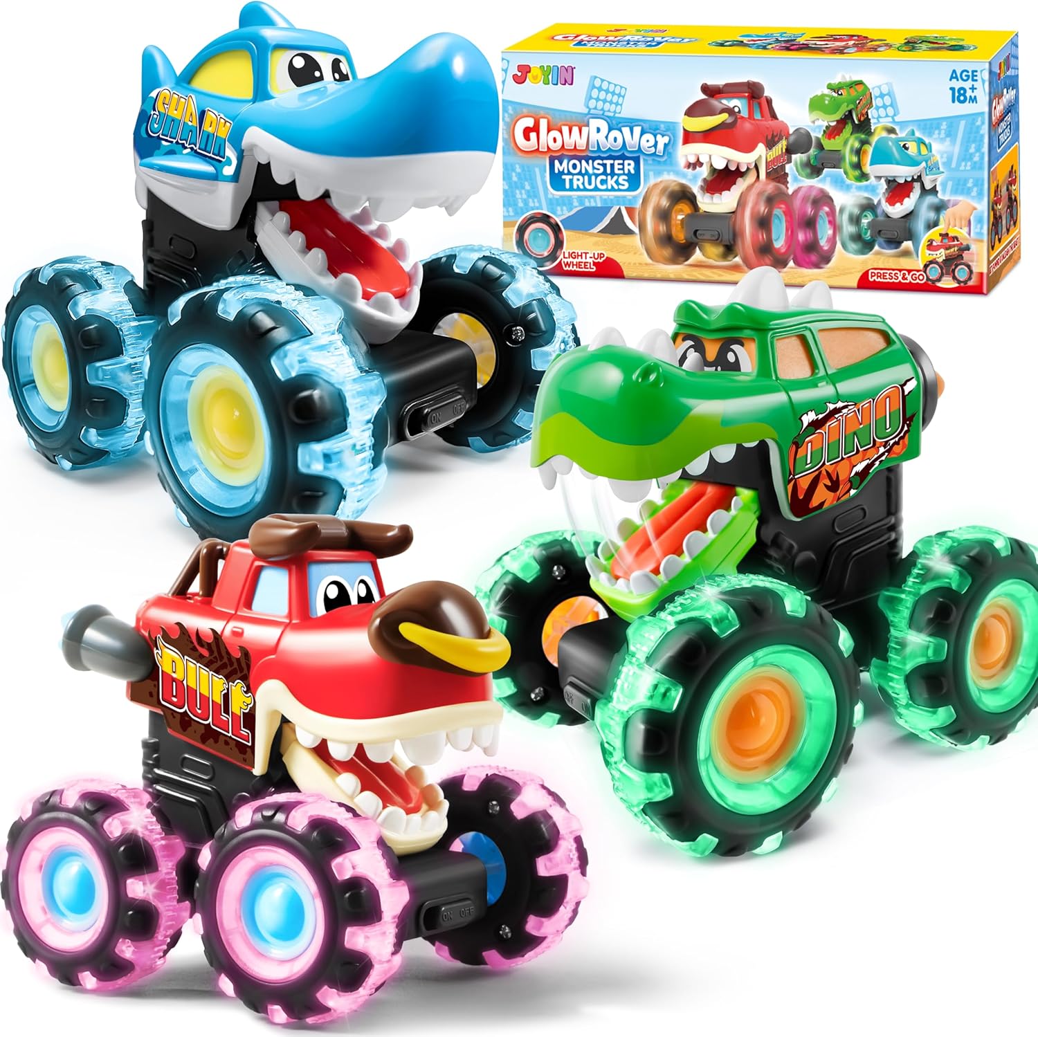 Lighting Christmas Decor - JOYFY Paquete de 3 Camionetas Monstruo