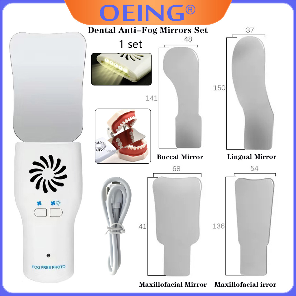 Lighting Visual - Juego de espejos antiniebla dentales AG,