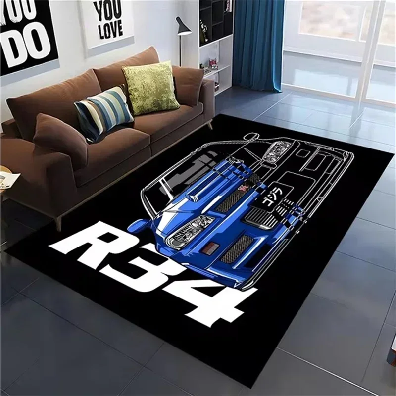 Lighting Mcqueen Bedroom Decor - Alfombra clásica con estampado de coches
