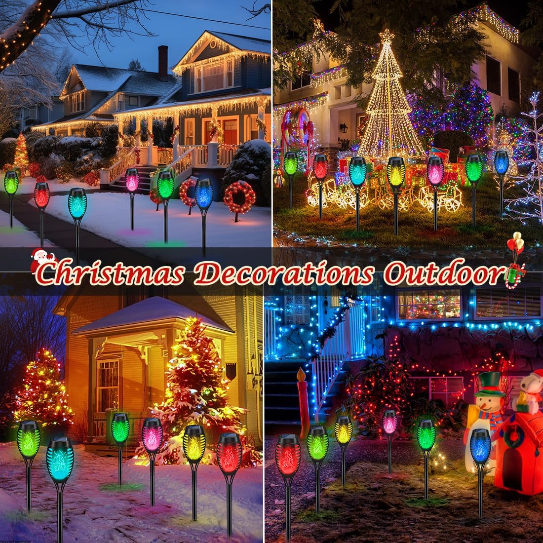 Luces solares navideñas para d - Lighting Christmas Decor reseña y precio