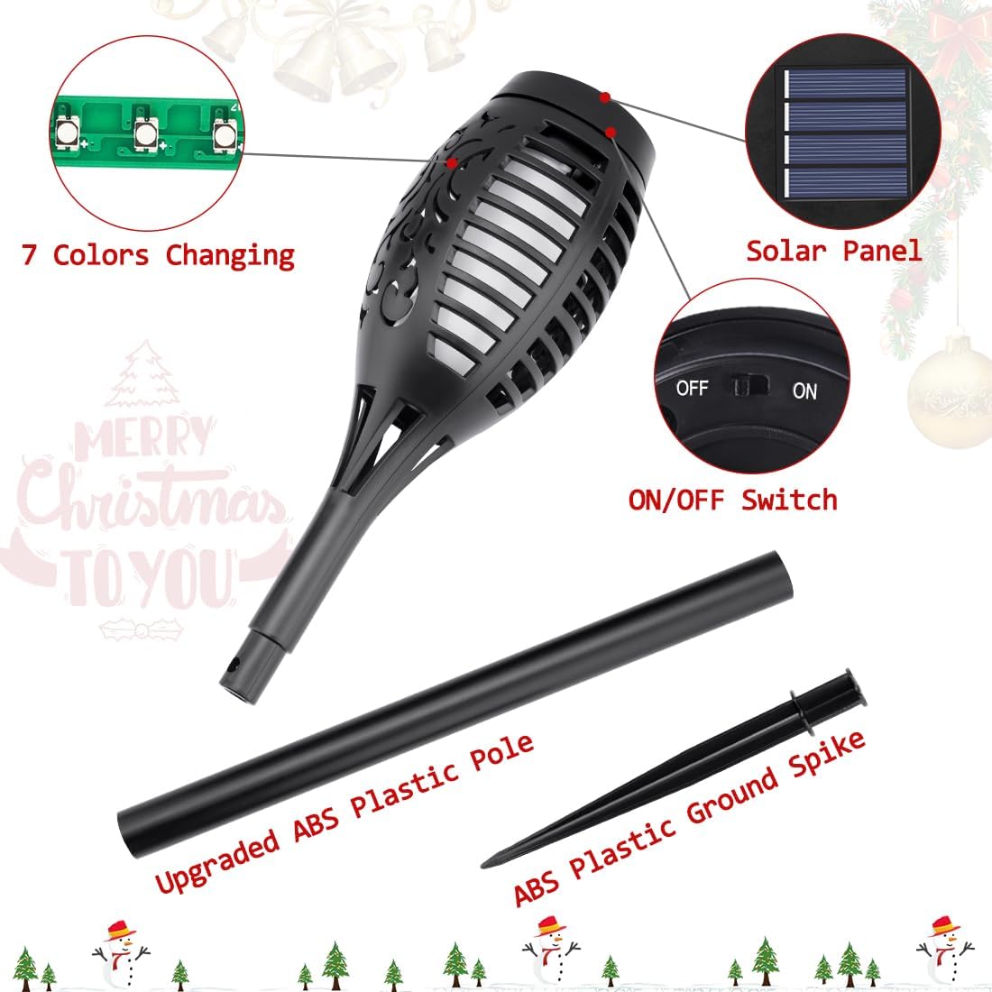 Luces solares navideñas para d - Lighting Christmas Decor reseña y precio