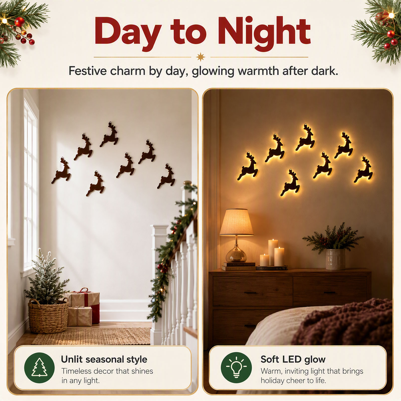 7 piezas de decoración navideñ - Up Lighting Decor reseña y precio