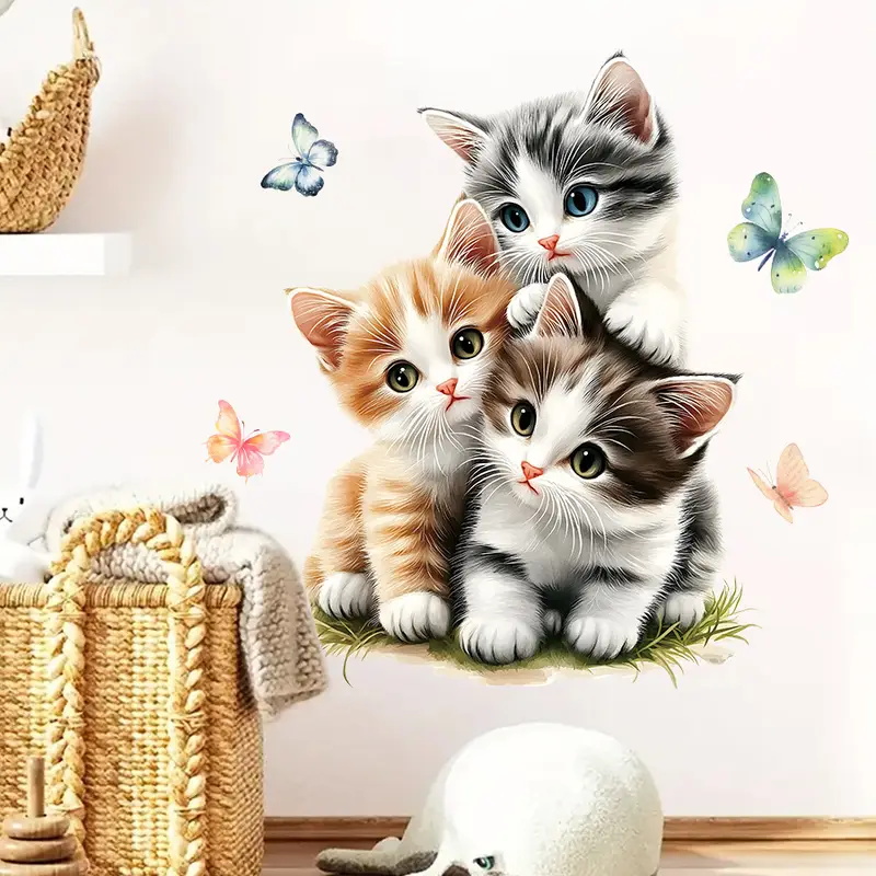 Tres gatos con pegatinas de ma - Lighting Mcqueen Bedroom Decor reseña y precio