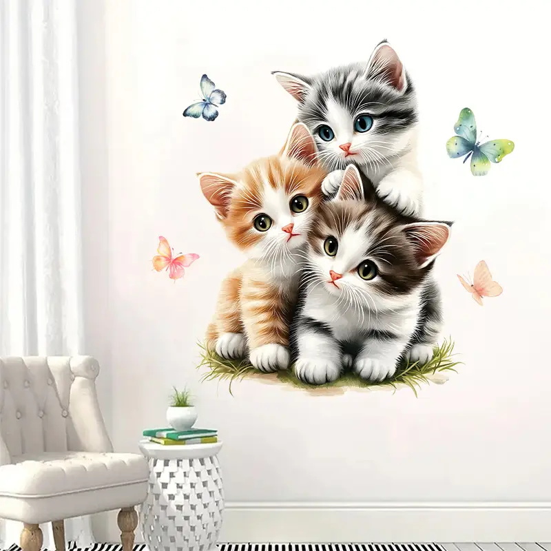 Tres gatos con pegatinas de ma - Lighting Mcqueen Bedroom Decor reseña y precio